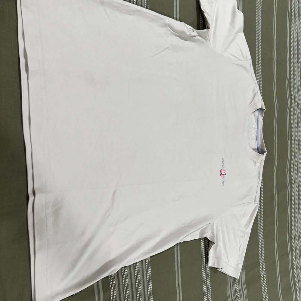 Psycho Bunny White Tee with Pink Bunny Skull Outline - Picture 4 of 4